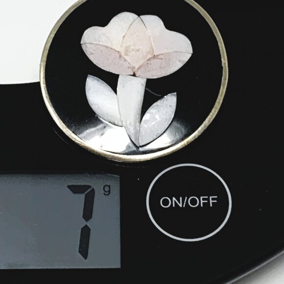 Alpaca Mexico Silver Flower Brooch - Picture 6 of 6